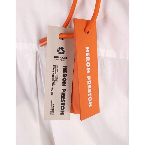 Heron Preston Cotton Twill Poplin Shirt M Mens White - Picture 12 of 16
